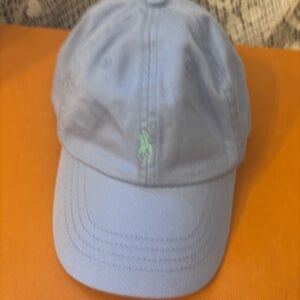 NWT Polo Ralph Lauren Kid’s Light Blue Cap with Green Pony Logo